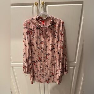 Chelsea and Violet Swiss Dot Pink Floral Mini Dress
